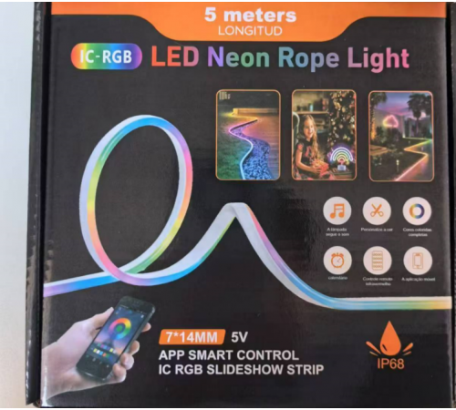 Світлодідіодна неонова Usb Led Стрічка 5м , пульт , Rgb APP 5250 (20) (30)(40)