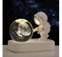 Космонавт світлодіодний 3D-нічник у вигляді кришталевої кулі з космонавтом.     XL-1708 (36)