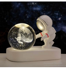 Космонавт світлодіодний 3D-нічник у вигляді кришталевої кулі з космонавтом.     XL-1708 (36)