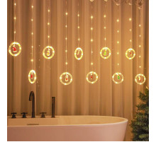 Штора 10 Тепла мережа Весюльки Дід Мороз Ялинка Сніговик lamp HA-178 (50)