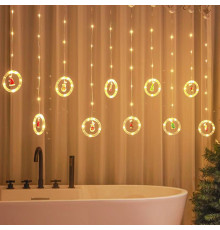 Штора 10 Тепла мережа Весюльки Дід Мороз Ялинка Сніговик lamp HA-178 (50)