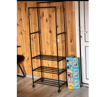 Подвійна стійка - вішалка, полиця для взуття Only black 9918-3 (16)