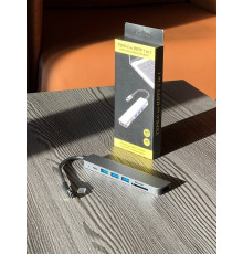 Хаб USB-хаб XoKo AC-500 Type-C to RJ45+HDMI+2xUSB 3.0 (XK-AC500-SL) 7 in 1 (180)