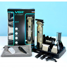 Чоловічий набір VGR V-106 Profession 6в1 (машинка для стрижки, триммер для носа, бритва)