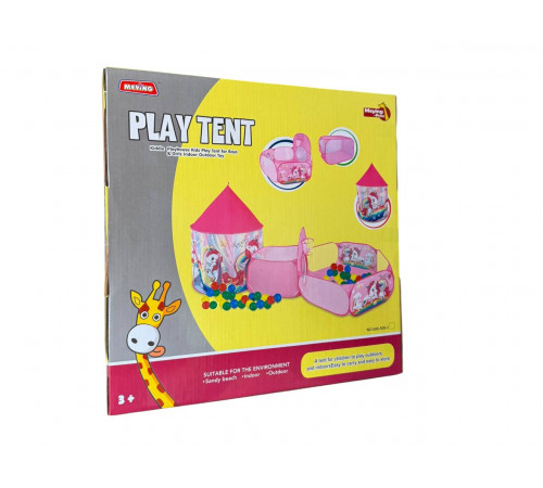 Дитячий намет «Єдиноріг» 3-в-1 з басейном для кульок (тунель + намет + манеж) 606-509-3