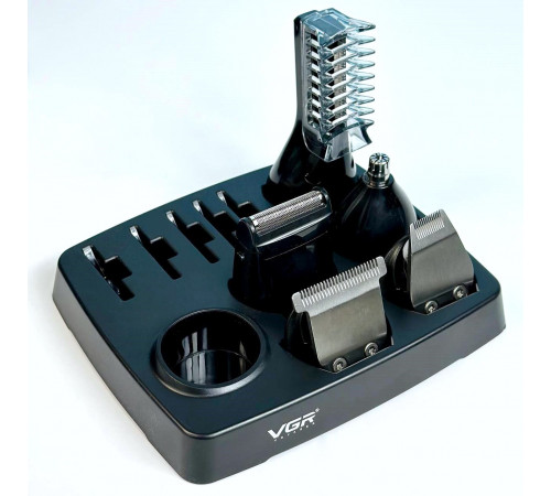 Чоловічий набір VGR V-106 Profession 6в1 (машинка для стрижки, триммер для носа, бритва)