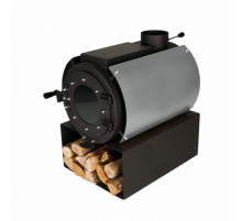 Печь дровяная отопительная DS Classic с варочной поверхностью + кожух серебряный