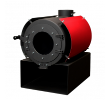 Печь дровяная отопительная DS Classic с кожухом красный