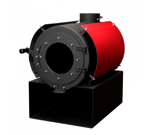 Печь дровяная отопительная DS Classic с кожухом красный