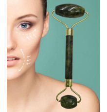 Нефритовий роликовий масажер для обличчя, ролик (ролер) для обличчя з двома валиками (400)