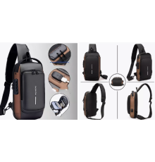 Нагрудна сумка з протиугінним замком з паролем Backpacчорний сірий МАЛЕНЬКАЯР XL-1514100)