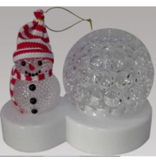 Лампа на поставке шар+снеговик новогодний RGB (RD-5001) [403] (30 шт/ящ)