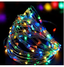 Гирлянда RD-7110 медная проволока 100LED 10м БП 5В 220V Провод-Серебро, Цвет ламп-RGB [602] (100 шт/ящ)