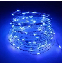 Гирлянда RD-7107 медная проволока 100LED 10м (контрол.220V) Провод-Серебро, Цвет ламп-Синий [309] [602] (100 шт/ящ)