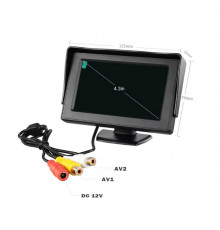 Монітор Автомобільний HD, екран 4,3 дюйми для камери заднього виду, TFT РК-дисплей (100)