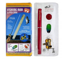 Вудка Кишенькова Міні Вудка у вигляді Ручки Fish Rod in Pen Case Чорний золотий фіолетовий (100)