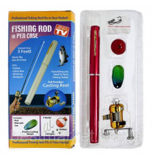 Вудка Кишенькова Міні Вудка у вигляді Ручки Fish Rod in Pen Case Чорний золотий фіолетовий (100)
