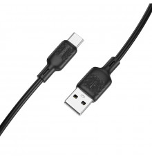 Кабель BOROFONE BX113 Lenny silicone charging data cable Type-C(L=2M) Black (6941991115509)