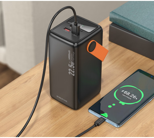 Зовнішній акумулятор BOROFONE BJ66B Magnifico 22.5W+PD20W fully compatible power bank (60000mAh) Black (6941991115165)