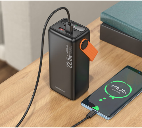 Зовнішній акумулятор BOROFONE BJ66 Magnifico 22.5W+PD20W fully compatible power bank (40000mAh) Black (6941991115141)