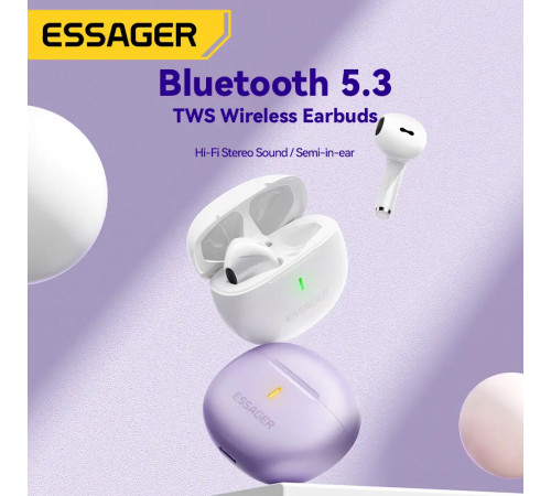 Бездротові навушники TWS ESSAGER Shining SL02 White (EEJTW-SL02)