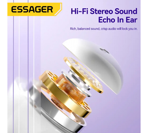 Бездротові навушники TWS ESSAGER Shining SL02 White (EEJTW-SL02)