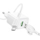 Мережевий зарядний пристрій з кабелем BOROFONE BAS42A Potential single-port QC3.0 charger set(Micro)(EU) White (6941991113796)