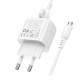 Мережевий зарядний пристрій з кабелем BOROFONE BAS42A Potential single-port QC3.0 charger set(Micro)(EU) White (6941991113796)