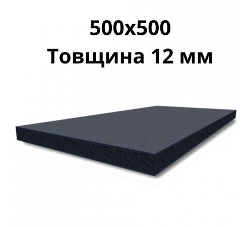 Коврик резиновый 500х500х12мм под штангу или гантели. Пресс крошка