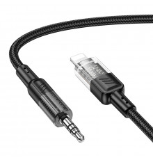Аудiокабель HOCO UPA27 iP to 3.5mm male, nylon braid, 1.2m, Black (6942007612524)
