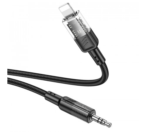 Аудiокабель HOCO UPA27 iP to 3.5mm male, nylon braid, 1.2m, Black (6942007612524)