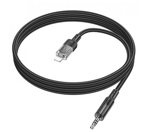 Аудiокабель HOCO UPA27 iP to 3.5mm male, nylon braid, 1.2m, Black (6942007612524)