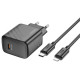 Мережевий зарядний пристрій з кабелем HOCO CS22A Value single port PD30W charger set(C to iP) Black (6942007609920)
