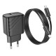 Мережевий зарядний пристрій з кабелем HOCO CS22A Value single port PD30W charger set(C to iP) Black (6942007609920)
