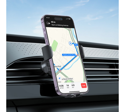 Автотримач для телефона BOROFONE BH92 Grand one-button car holder(air outlet) Black (6941991103681)