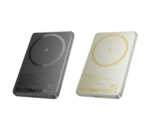 Зовнішній акумулятор HOCO Q26 Joy PD20W magnetic fast charging power bank(5000mAh) metal gray (6942007624039)