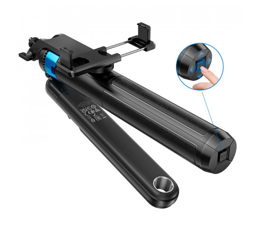 Селфі-монопод HOCO K22 Handy aluminum alloy anti-shake live broadcast holder Black (6942007623506)