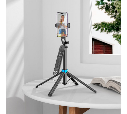 Селфі-монопод HOCO K22 Handy aluminum alloy anti-shake live broadcast holder Black (6942007623506)