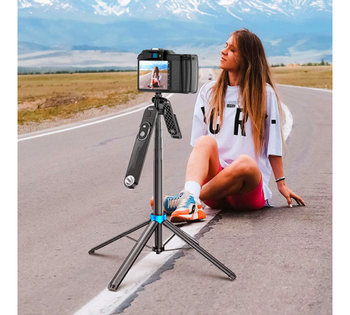 Селфі-монопод HOCO K22 Handy aluminum alloy anti-shake live broadcast holder Black (6942007623506)