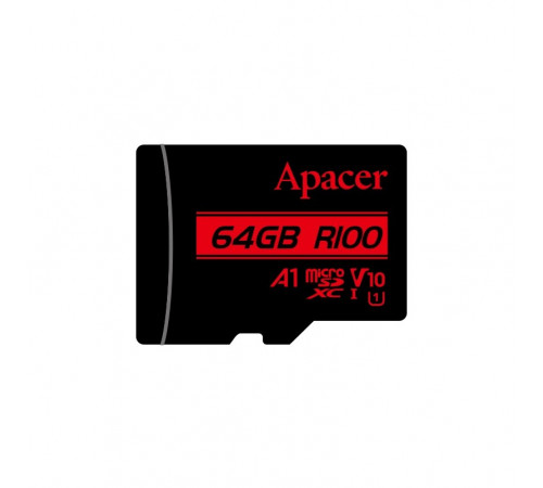 Карта пам'яті microSDXC (UHS-1) Apacer 64Gb class 10 V10 A1 R100MB/s (AP64GMCSX10UB-RA)
