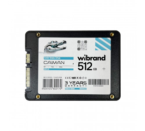 Накопичувач SSD Wibrand Caiman 512GB 2.5" 7mm SATAIII Bulk (WI2.5SSD/CA512GB)