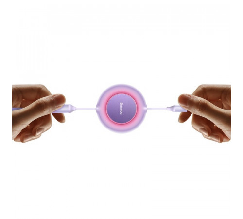 Кабель Baseus Bright Mirror 2 Series Retractable 3-in-1 Fast Charging  Data Cable USB to M+L+C 66W 1.1m Purple (CAMJ010105)