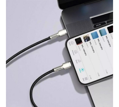 Кабель Baseus Cafule Series Metal Data Cable Type-C to iP PD 20W 0.25m Black (CATLJK-01)