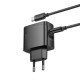 Мережевий зарядний пристрій з кабелем HOCO CS63A Bright PD65W(1A1C) charger set (C to C)(EU) Black (6942007638487)