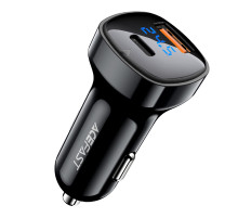 Автомобільний зарядний пристрій ACEFAST B4 digital display 66W(USB-C+USB-A) dual port car charger (6974316280392)