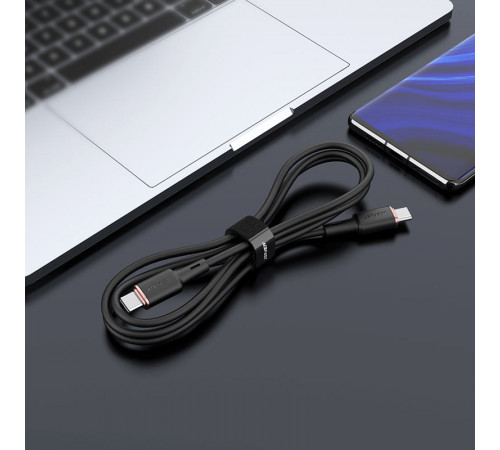 Кабель ACEFAST C2-03 Type-C to Type-C 3A, 60W, 1.2m, silicone, zinc connectors, Black (6974316280729)