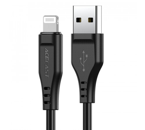 Кабель ACEFAST C3-02 USB to iP 2.4A, 1.2m, TPE, TPE connectors, Black (6974316280828)
