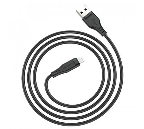 Кабель ACEFAST C3-02 USB to iP 2.4A, 1.2m, TPE, TPE connectors, Black (6974316280828)