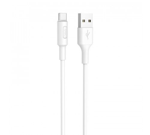 Кабель HOCO X25 USB to Type-C 2A, 1m, PVC, PVC connectors, White (6957531080152)
