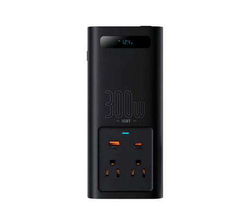Автомобільний інвертор для електросамокатів Baseus IGBT Power Inverter 300W (110V US/JP ) Black + перехідник (CGNB010001)